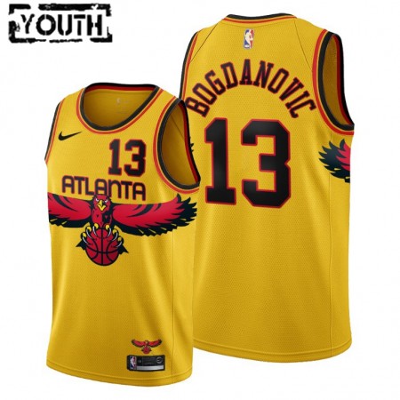 Maglia NBA Atlanta Hawks Bogdan Bogdanovic 13 Nike 2021-22 City Edition Throwback 90s Swingman - Bambino